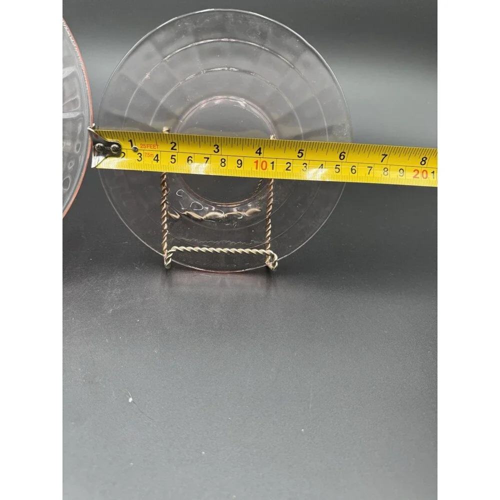 Dinner Plate And Smaller Pink Depression Glass Plates